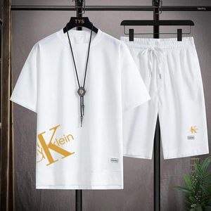 Herrspår 2023 Casual Jogging Sportwear 3D Tryckt T-shirt och shortsuppsättning fashionabla andningsbara hos män