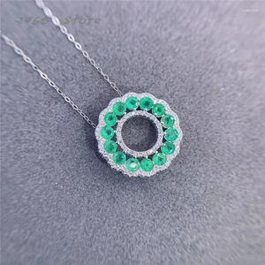 Pendants 925 Silver Plated 18k Gold Inlaid Natural Emerald Necklace Fashionable And Luxurious Can Be Customized