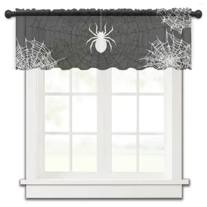 Curtain Halloween Web Texture Kitchen Curtains Tulle Sheer Short Living Room Home Decor Voile Drapes