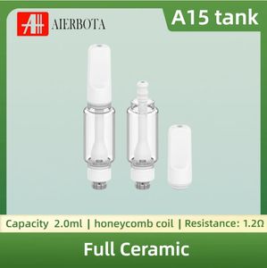 Factory direct sales Original A15 Ceramic Carts Bulb Pyrex Fat Glass Cartridge 0.5ml 1.0ml 2.0ml Ceramc Coil Vape Oil Atomizer 510 Batteries Compatible 1.2Ω Resistance