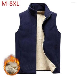 Männer Westen Winter Männer Fleece Weste Große Größe M-8XL Ärmellose Jacke Herbst Casual Einfache Feste Dicke Warme Weste Multi P278y