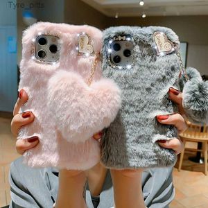 Cell Phone Cases For Samsung A12 S23 S22 S21 Ultra S20 FE S10 Lite S9 S8 S7 A50 A70 A51 A71 A21S Luxury Love Pendant Plush Soft Phone Case CoqueL2310/16