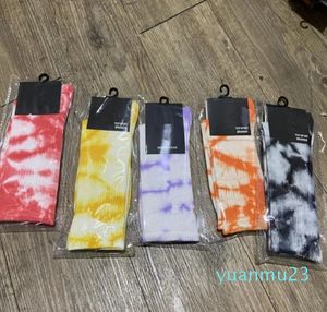 Newest Tie Dye Crew Printing Socks Streetstyle Printed Cotton Long Socks For Men Women