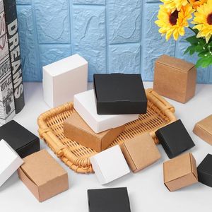 Gift Wrap 10Pcs Kraft Paper Box Cardboard Package Handmade Candy Jewelry Storage Wedding Event Party Supplies Brown