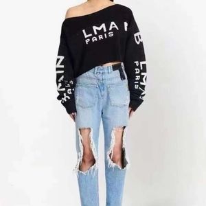 Autumn Knit Sweater Women Designer Sweater Fashion Letter Jacquard One ombre malha