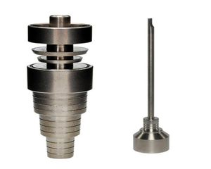 6 in 1 Domeless GR2 Titanium Nail 1014mm18mm Male Female dab nail Ti Nails with Titanium Carb Cap For glass bong6247421