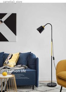 바닥 램프 플로어 램프 단순한 바닥 램프 바닥 조명 단철 LED 스탠딩 램프 조절 가능한 램프 헤드 스탠딩 조명 살아있는 r Q231016