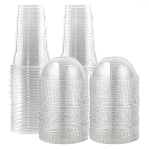 Copos descartáveis canudos 40pcs fruta transparente com tampas copo jarros de água garrafas bebendo para smoothie de chá de café frio gelado