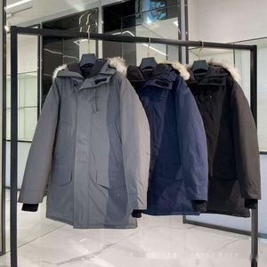 Big Goose 13 Piumini Grafite Grigio Lupo Pelliccia Uomo e Donna Parka di media lunghezza Coppia Giacca