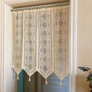 Curtain 2023 Door Curtains With Tassel For Doorways Lace Hollow Partition Crocheted Home Decoration Living Room/Balcony