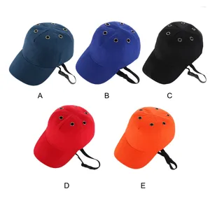 Cappellini da baseball da uomo in poliestere traspirante cappello da baseball a prova di impatto berretto di sicurezza portatile 6 fori regolabile cappelli con visiera copricapo