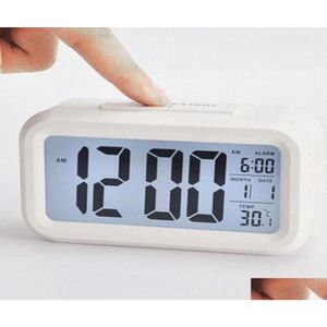 Mesa de mesa relógios despertador grande exibição com calendário para casa escritório sn eletrônico crianças led desktop digital clocksdesk gota d dh4nt