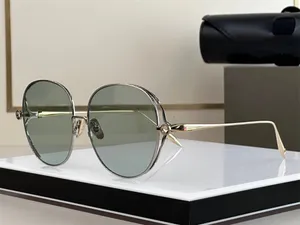 Luxusmarke Design Sonnenbrille Frauen Übergroße Sonnenbrille Damen Runde Metall Sonnenbrille Retro Brillen Stilvolle Anti-Ultraviolett Vollformat 156