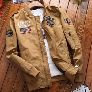 Jaquetas masculinas jaqueta bomber masculina moda casual blusão jaqueta casaco masculino primavera e outono novo outwear quente suporte fino bordado militar t231016