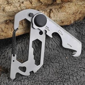 Keychains 13 In 1 Multifunctional Pocket Creative Keychain Mountaineering D-type Buckle Spoke Wrench Steel Wire Cut Durable Anti Corrosion