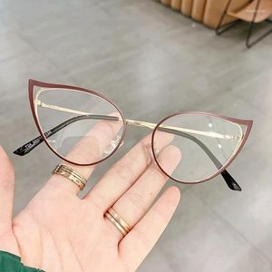 Güneş Gözlüğü Moda Yuvarlak Çerçeve Bilgisayar Gözlükleri Erkek Kadınlar Vintage Cat Göz Mavi Işık Engelleme Gözlük Metal Optik Gösteri gözlükler