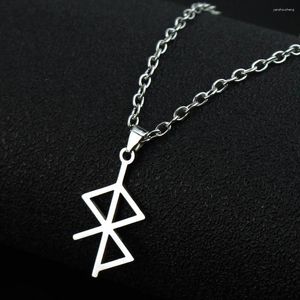 Colares Pingente Rune Amuleto para Amor e Paz Pequenos Encantos Colar Mulheres Homens Aço Inoxidável Norse Viking Runes Coleção Jóias