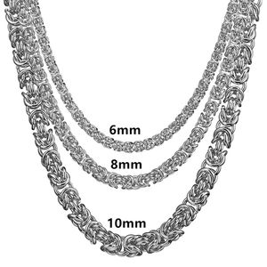 6/8/10mm Hip Hop Stainless Steel Centipede Chain 18K Real Gold Mens Necklace Full Zircon Jewelry Accessories