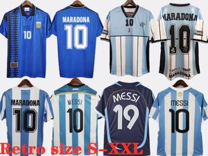 Retro 1986 1998 Maradona Camisa de futebol CANIGGIA Argentinaes 1996 Batistuta 2000 2001 2006 2010 RIQUELME ORTEGA CRESPO 2014 Clássico Camisa de futebol vintage