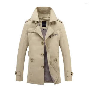 Erkek ceketler uzun kış ince fit sıcak trençkotlar erkekler iş gündelik yüksek kaliteli rüzgarlık düğmesi ceket 5xl