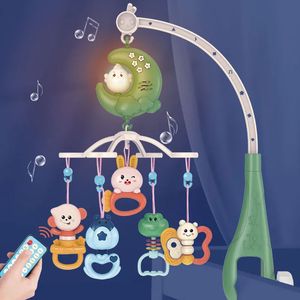 Mobiler# Baby Crib Remote Mobiles Rattles Music Education Toys Toys Chick Moon Bell Nightlight Rotation Carousel Cots 0-12m Borns 231016