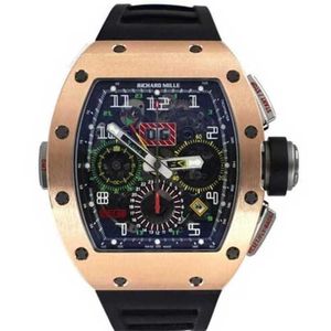 Luxury Watches Richarmill Automatic Mechanical Watches Sport Wristwatches Watches Rm 11-02 Greenwich Mean Time Rose Gold Titanium Rubber Automatic Watch WN-QUA8