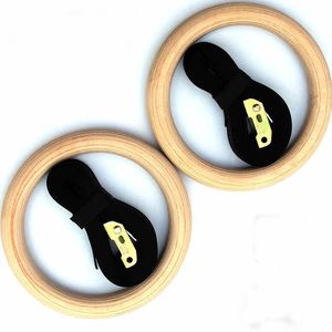 Gymnastic Rings 1Pair Wooden Exercise Fitness Gymnastic Rings Gym Exercise Crossfit Pull Up Muscle Ups Gym Studio Home Fitness Strength Training 231012