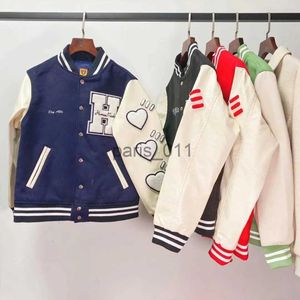 Men's Jackets Streetwear Harajuku Baseball Jacket Men's Hip Hop Tiger Embroidered Love Leather Sleeves Loose Coat Unisex Patch Work University x1016