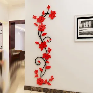 Väggklistermärken 3D blomma dekal dekor konst hem vardagsrum klistermärke borttagbar väggmålning iq6