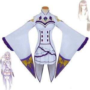 Cosplay anime emilia re liv i en annan värld än noll kara himeru isekai seikatsu cosplay kostym sexig kvinna klänning hallowen kostym