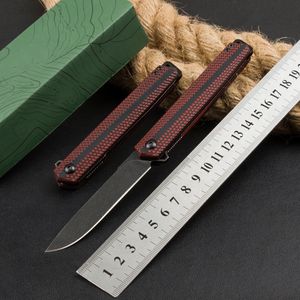 1Pcs CK820 Flipper Folding Knife 8Cr13Mov Black Drop Point Blade G10 Handle Outdoor Camping Hiking EDC Pocket Folder Knives with Retail Box