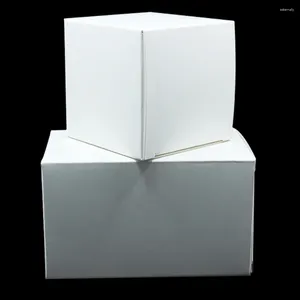 Gift Wrap 6 6cm White Cardboard Folding Paper Packaging Boxes For Birthday Party Craft Cake Business Card Comestic Packing Pack Box