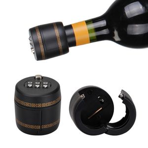 Code Lock Wine Bottle Cap Bar Tools Combination Lock Wines Stopper Vacuum Plug Device Preservation 4.5*4.4CM