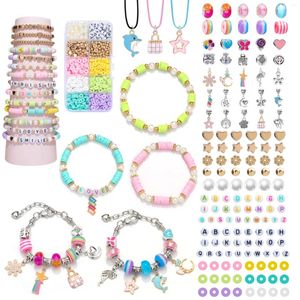 Kit per la creazione di braccialetti fai-da-te Accessori per gioielli con ciondoli pendenti Braccialetti con perline e cordino per collana per ragazze