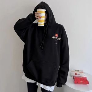 Vintage High Street Letter Foam Oversized Hoodie Fashion Loose Hooded Sweater Autumn and Winter