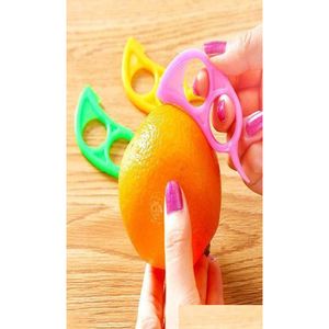 Fruktgrönsaksverktyg Orange Peeler Plastic Candy Color Lemon Slicer Zesters 25cm 75 cm Citrus Knivskärare Stripper Kniv4724281 D DHMHB