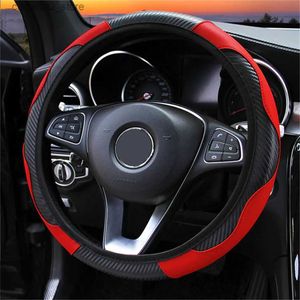 Steering Wheel Covers Universal Leather Car Steering Wheel Cover For Peugeot 108 206 207 208 301 307 308 407 2008 3008 4008 508 Anti-Slip Dust-proof Q231016