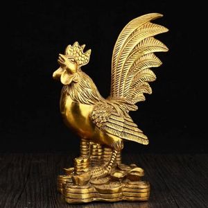 kaiguang純粋な銅鶏の装飾ゾディアックチキンデコレーションホームクラフト装飾銅雄鶏ゴールデンルースターレポート295g