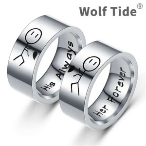 8mm Neue Mode Paar Ring Band Für Liebhaber Sein Immer Er Für Immer Hochzeit Verlobung Fingerringe Niedliche Ringe Anillos Vintage Schmuck Bijoux Zubehör Großhandel