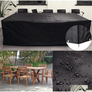 Möbeltillbehör PVC Vattentät utomhus Garden Patio Er Dust Rain Snow Proof Table Stol Soffa Set ers hushållstillbehör291L DHT6U