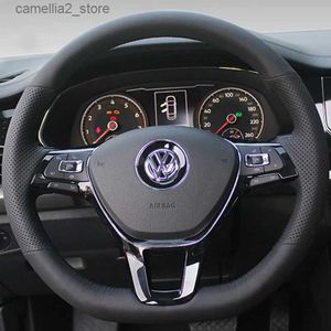 ステアリングホイールカバーカーステアリングホイールカバーフォルクスワーゲンVWゴルフ7MK7トーランアップ新しいポロジェッタパサットB8ティグアンアクセサリーQ231016