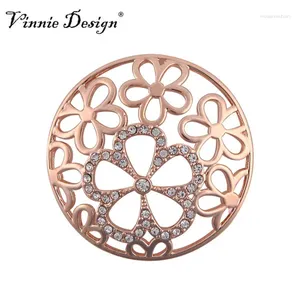 Pendant Necklaces Vinnie Design Jewelry 3D 1.2mm Thickness Multi Flowers Coin Inlay Fit Into 35mm Holder Necklace