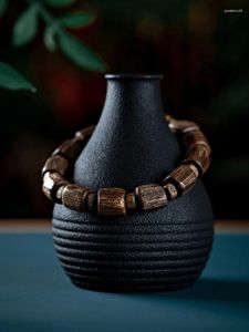 Strand äkta Kambodja bodhisattva schack med form agarwood fat pärla armband kvinnor trä buddha pärlor gamla material män