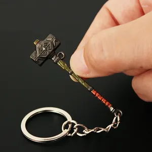 Keychains 6cm Legend Of Zeldas Link Hammer Pendant Model Keychain For Men Game Peripheral The Hyrule Fantasy Key Ring Fans Collect Jewelry