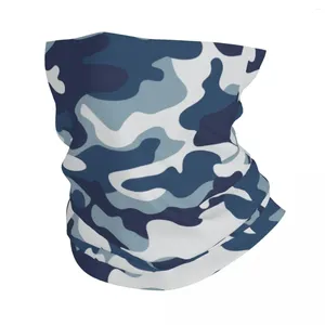Lenços azuis camuflagem camo bandana pescoço gaiter moderno balaclavas máscara facial cachecol quente headwear correndo para homens mulheres adultos toda a temporada