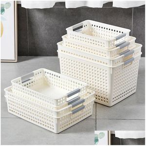 Kitchen Storage Organization Plastic Box Rack Supermarket Basket Desktop Snack Fruit And Vegetable Drop Delivery Home Garden Housek Dhzaf