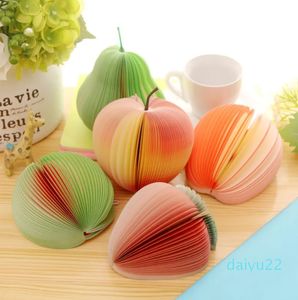 wholesale Creative Fruit Shape Notes Paper Cute Apple Lemon Pear Notes Strawberry Memo Pad Sticky Paper Pop Up Notes School Office Supply