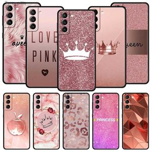 Obudowy telefonu komórkowego Rose Gold Pink Princess Queen Case do Samsung Galaxy S23 S22 S21 Ultra S20 Fe 5G S10 S9 S8 Plus S10e Cover Silikonowa Shelll2310/16