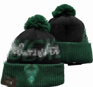 Bucks Beanies Miami Beanie Cap Wool Warm Sport Knit Hat Basketball North American Team Striped Sideline USA College Cuffed Pom Hats Män kvinnor