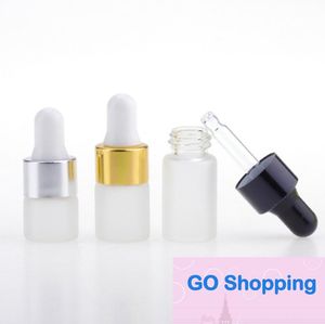 1200pcs/lot 1ml 2ml 3ml Frosted Empty Glass Dropper bottles Mini Sample Glass Dropper Vial With Glass Eye Dropper